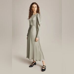 Ghost London | Long Sage Rosaleen Dress Green
